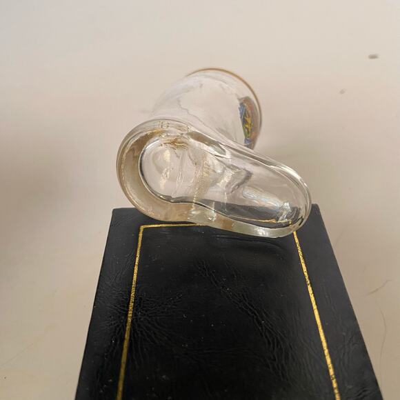 Heidelberg Boot Shot Glass Clear Gold Trim Germany Vintage 3" - Picture 2 of 6